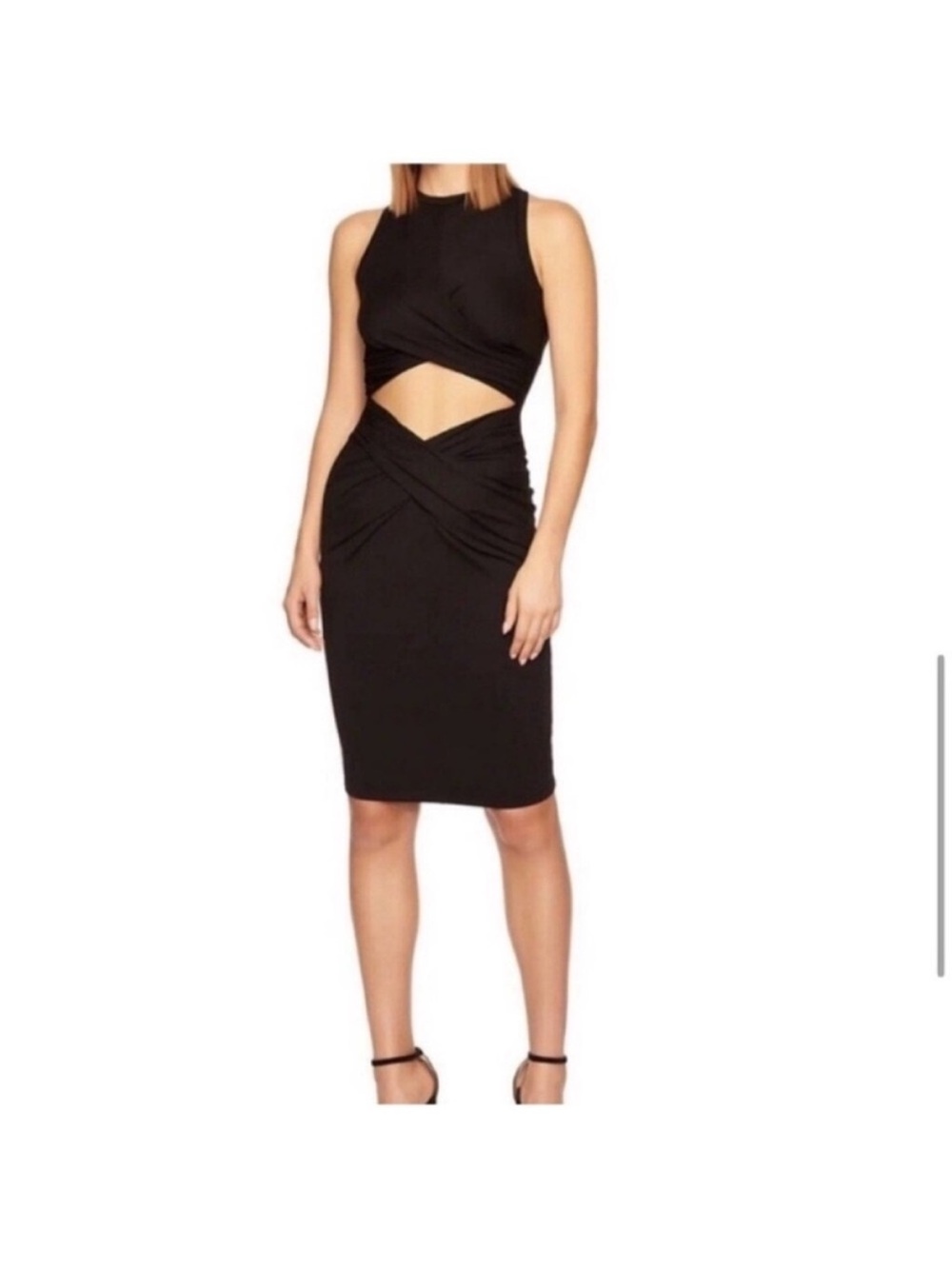 Susana Monaco Black Wrap Front Cutout Dress NWT XL